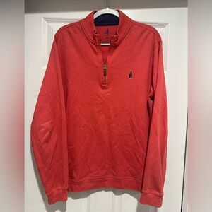 johnnie-O red Cotton Quarter Zip Pull Over - Large West Coast Prep EUC